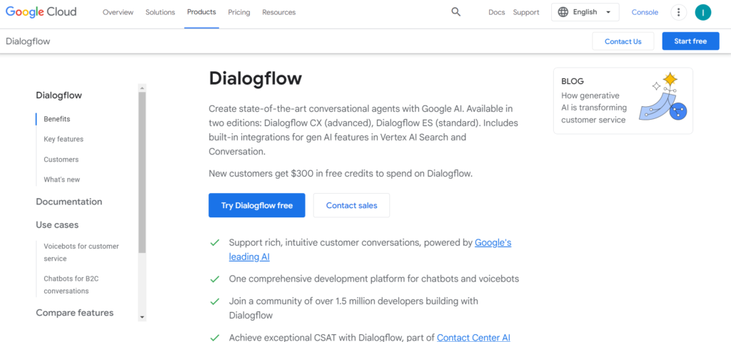 DialogFlow AI CHATBOT